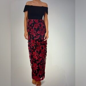 Beautiful, red and black evening dress